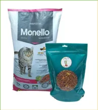 قیمت خرید غذای خشک گربه مونلو میکس با طعم تن، سالمون و مرغ