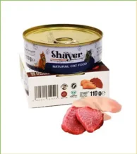 فروش کنسرو نچرال گربه شایر با طعم مرغ و شترمرغ ۱۱۰ گرمی