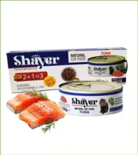 خرید پک 3عددی کنسرو نچرال گربه شایر با طعم ماهی تن