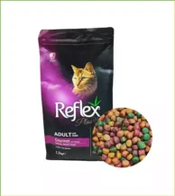 قیمت خرید غذای خشک گربه بالغ رفلکس پلاس گورمت با مرغ